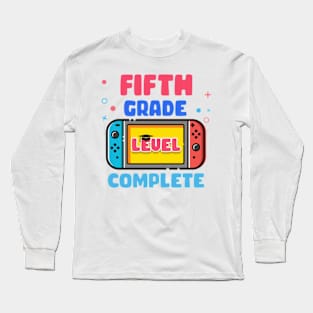 Elementary School Level Complete Last Day Of School Graduate Gift For Boys Girl Kids Long Sleeve T-Shirt